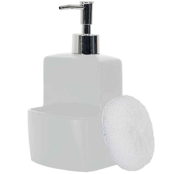 Distributeur de savon en grès - JE CHERCHE UNE IDEE - avec porte-éponge intégré
