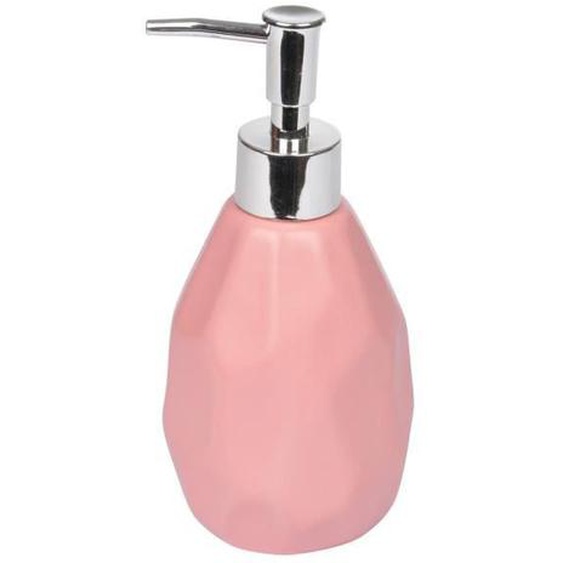 Distributeur de savon - Sweet Home - Rose - Céramique - 6 x 19 cm - Pratique et économique