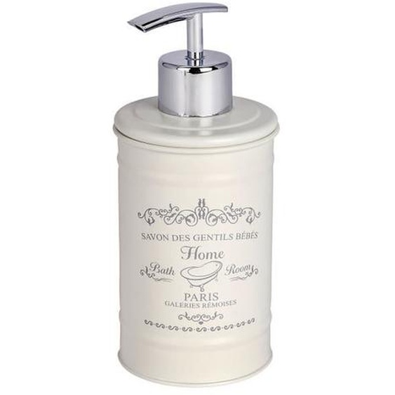 Distributeur de savon - WENKO - Home - Acier verni - 350 ml - Vintage crème