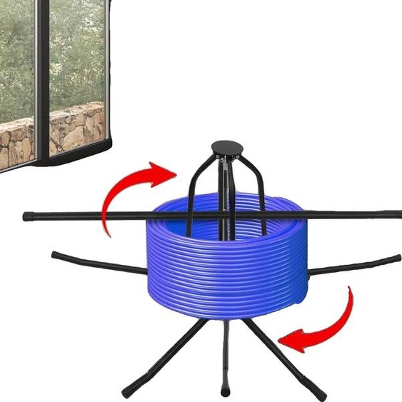 Distributeur de tuyaux de chauffage, construction en acier au carbone, diamètre réglable, capacité de charge de 200 kg, noir