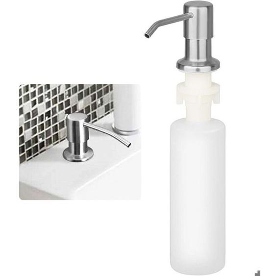 Distributeur Savon Liquide Encastrable avec Bouteille 300ML Distributeur Savon de Mousse Evier Distributeur Liquide Vaisselle PZCC