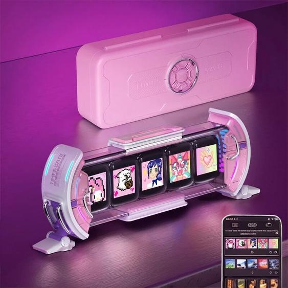 Divoom-Horloge numérique de jeu Time Gate, prise en charge du contrôle décran bricolage, prévisions météorologiques, marché boursier, taux de change, décor de bureau