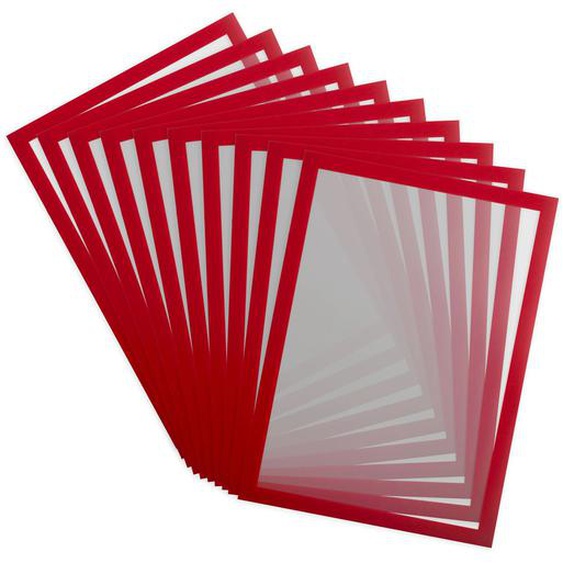 DJOIS by Tarifold Magneto Pro Solo - Pochette murale A4 - Cadre rouge - Lot de 10