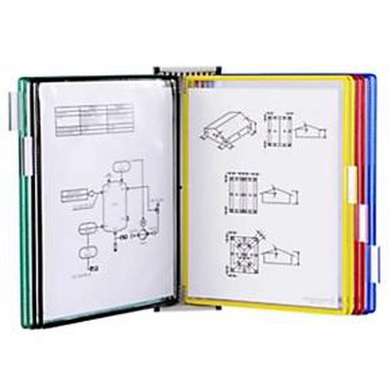 Djois Kit mural magnétique de présentation Tarifold - A4 - 10 Poches - Gris