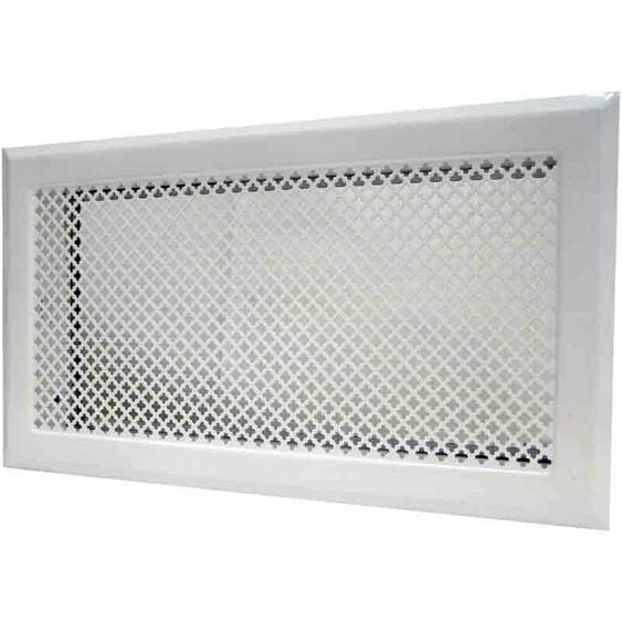 DMO - Grille de cheminée avec précadre 345 x 195 mm couleur blanc