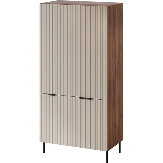 Intelv - Armoire 2 Portes, 90x185h cm Beige, Porte-Manteaux