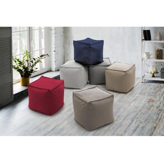 Dmora - Pouf Annalaura, Pouf multifonction, 100% Made in Italy, Fauteuil relax en tissu rembourré, Cm 45x45h45, Tourterelle