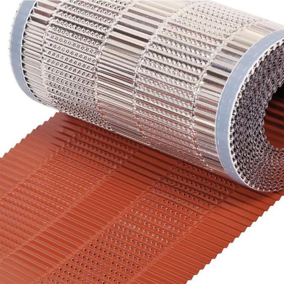 DMS - Closoir de faîtage tout aluminium 400 mm x 10 ml rouge souple ventilé - Ral 8004