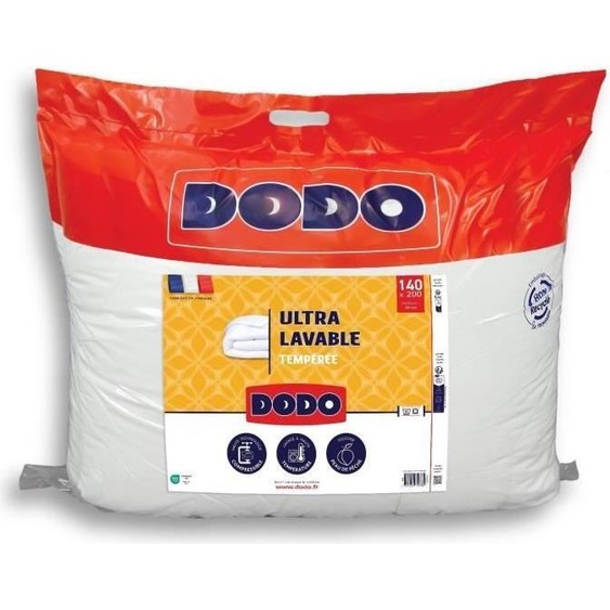 Couette tempérée DODO, 140 x 200 cm, 300 g/m², ULTRA LAVABLE, Blanc