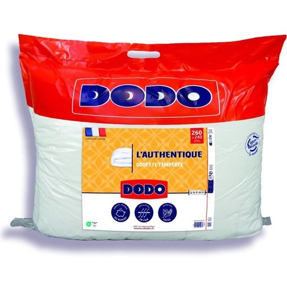 DODO, couverture en duvet authentique, utilisable toute lannée, 250 g/m², couleur blanche, dimensions 240 x 260 cm, chaleur modérée