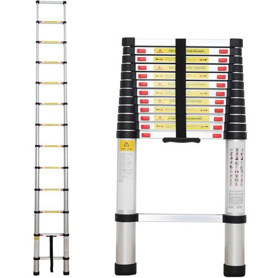 Domicile echelle Telescopique 3.8M Multi-Fonction en Aluminium 10 Echelons 150 Kg(pas inclus la housse transport)