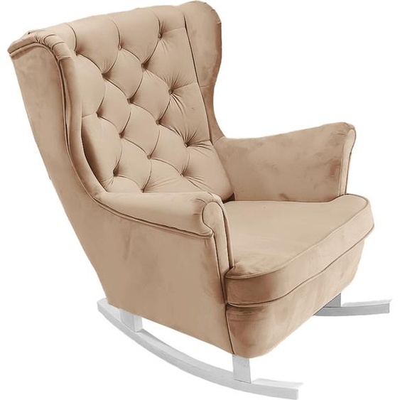 DomoHome Fauteuil de relaxation Fauteuil avec accoudoirs Fauteuil TV Lounge Fauteuil rembourré Fauteuil Couch Fauteuil de salon Fauteuil à oreilles | 102x81x95cm | Beige_29800