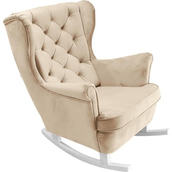 DomoHome Fauteuil de relaxation Fauteuil avec accoudoirs Fauteuil TV Lounge Fauteuil rembourré Fauteuil Couch Fauteuil de salon Fauteuil à oreilles | 102x81x95cm | Beige_29803