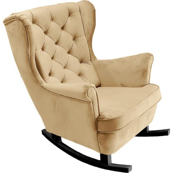 DomoHome Fauteuil de relaxation Fauteuil avec accoudoirs Fauteuil TV Lounge Fauteuil rembourré Fauteuil Couch Fauteuil de salon Fauteuil à oreilles | 102x81x95cm | Beige_29804