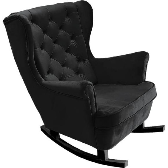 DomoHome Fauteuil de relaxation Fauteuil avec accoudoirs Fauteuil TV Lounge Fauteuil rembourré Fauteuil Couch Fauteuil de salon Fauteuil à oreilles | 102x81x95cm | Black_29861