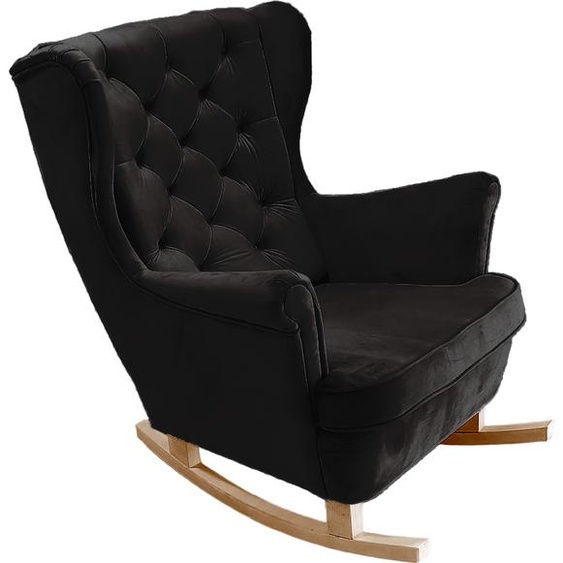 DomoHome Fauteuil de relaxation Fauteuil avec accoudoirs Fauteuil TV Lounge Fauteuil rembourré Fauteuil Couch Fauteuil de salon Fauteuil à oreilles | 102x81x95cm | Black_29884