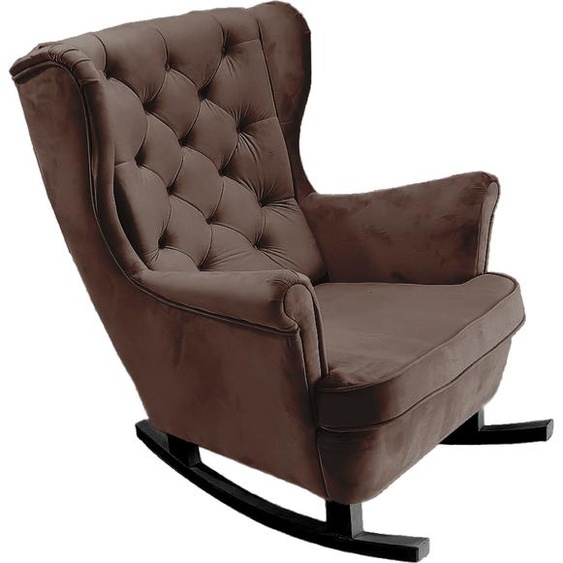 DomoHome Fauteuil de relaxation Fauteuil avec accoudoirs Fauteuil TV Lounge Fauteuil rembourré Fauteuil Couch Fauteuil de salon Fauteuil à oreilles | 102x81x95cm | Brown_29815