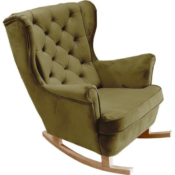 DomoHome Fauteuil de relaxation Fauteuil avec accoudoirs Fauteuil TV Lounge Fauteuil rembourré Fauteuil Couch Fauteuil de salon Fauteuil à oreilles | 102x81x95cm | Green_29845