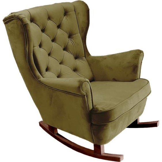 DomoHome Fauteuil de relaxation Fauteuil avec accoudoirs Fauteuil TV Lounge Fauteuil rembourré Fauteuil Couch Fauteuil de salon Fauteuil à oreilles | 102x81x95cm | Green_29845