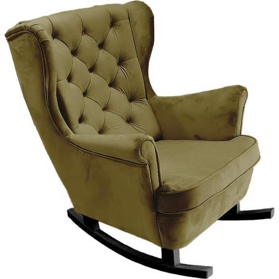 DomoHome Fauteuil de relaxation Fauteuil avec accoudoirs Fauteuil TV Lounge Fauteuil rembourré Fauteuil Couch Fauteuil de salon Fauteuil à oreilles | 102x81x95cm | Green_29845