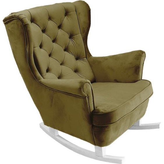 DomoHome Fauteuil de relaxation Fauteuil avec accoudoirs Fauteuil TV Lounge Fauteuil rembourré Fauteuil Couch Fauteuil de salon Fauteuil à oreilles | 102x81x95cm | Green_29845