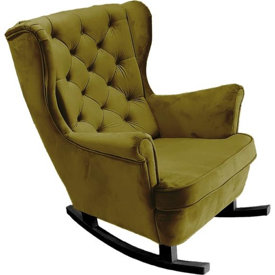 DomoHome Fauteuil de relaxation Fauteuil avec accoudoirs Fauteuil TV Lounge Fauteuil rembourré Fauteuil Couch Fauteuil de salon Fauteuil à oreilles | 102x81x95cm | Green_29846