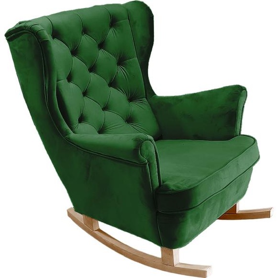 DomoHome Fauteuil de relaxation Fauteuil avec accoudoirs Fauteuil TV Lounge Fauteuil rembourré Fauteuil Couch Fauteuil de salon Fauteuil à oreilles | 102x81x95cm | Green_29849