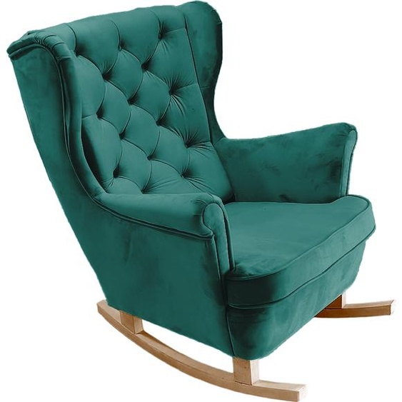 DomoHome Fauteuil de relaxation Fauteuil avec accoudoirs Fauteuil TV Lounge Fauteuil rembourré Fauteuil Couch Fauteuil de salon Fauteuil à oreilles | 102x81x95cm | Green_29850