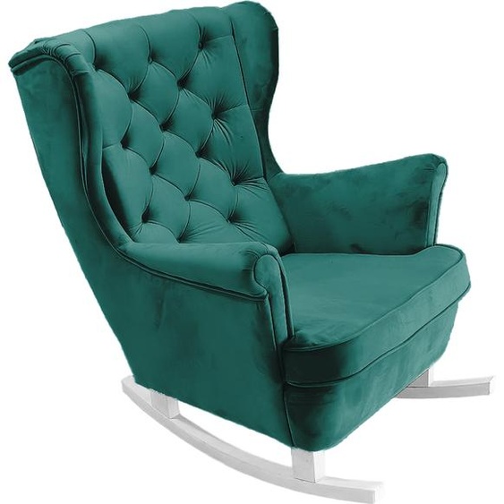 DomoHome Fauteuil de relaxation Fauteuil avec accoudoirs Fauteuil TV Lounge Fauteuil rembourré Fauteuil Couch Fauteuil de salon Fauteuil à oreilles | 102x81x95cm | Green_29850