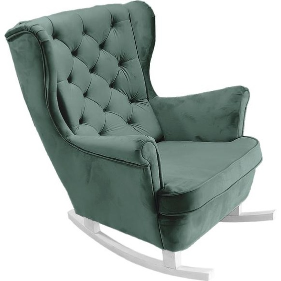 DomoHome Fauteuil de relaxation Fauteuil avec accoudoirs Fauteuil TV Lounge Fauteuil rembourré Fauteuil Couch Fauteuil de salon Fauteuil à oreilles | 102x81x95cm | Green_29853