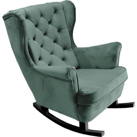 DomoHome Fauteuil de relaxation Fauteuil avec accoudoirs Fauteuil TV Lounge Fauteuil rembourré Fauteuil Couch Fauteuil de salon Fauteuil à oreilles | 102x81x95cm | Green_29853
