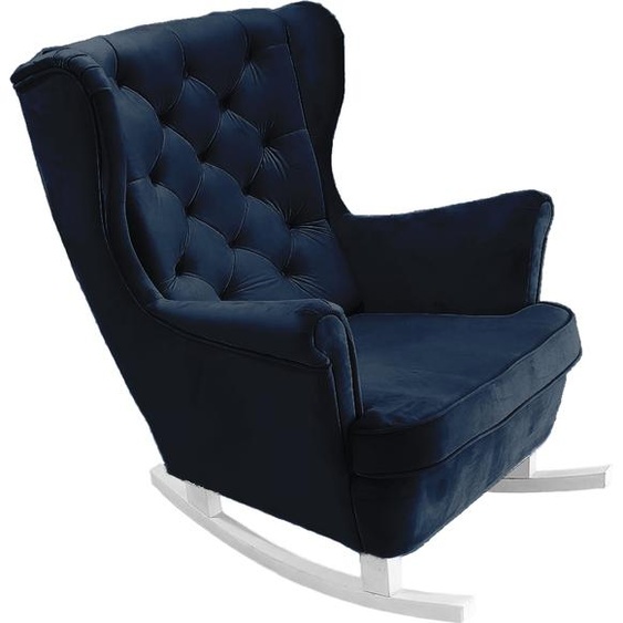 DomoHome Fauteuil de relaxation Fauteuil avec accoudoirs Fauteuil TV Lounge Fauteuil rembourré Fauteuil Couch Fauteuil de salon Fauteuil à oreilles | 102x81x95cm | Navy blue_29864