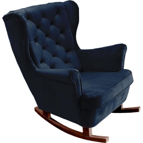 DomoHome Fauteuil de relaxation Fauteuil avec accoudoirs Fauteuil TV Lounge Fauteuil rembourré Fauteuil Couch Fauteuil de salon Fauteuil à oreilles | 102x81x95cm | Navy blue_29864