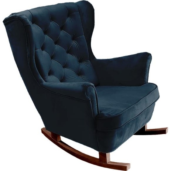 DomoHome Fauteuil de relaxation Fauteuil avec accoudoirs Fauteuil TV Lounge Fauteuil rembourré Fauteuil Couch Fauteuil de salon Fauteuil à oreilles | 102x81x95cm | Navy blue_29865