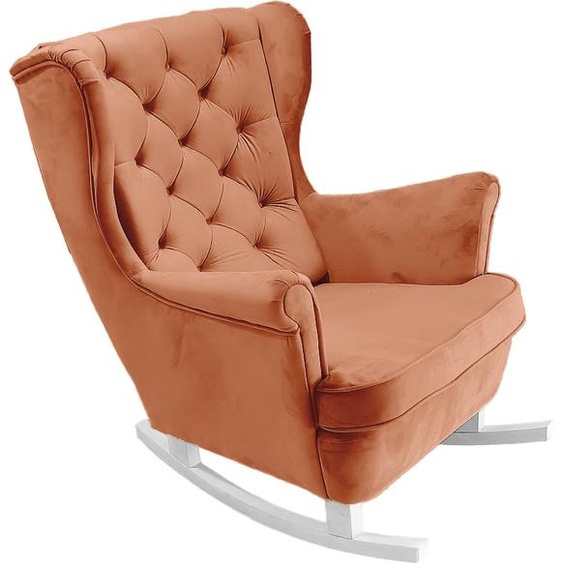 DomoHome Fauteuil de relaxation Fauteuil avec accoudoirs Fauteuil TV Lounge Fauteuil rembourré Fauteuil Couch Fauteuil de salon Fauteuil à oreilles | 102x81x95cm | Orange_29823
