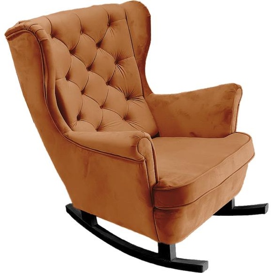 DomoHome Fauteuil de relaxation Fauteuil avec accoudoirs Fauteuil TV Lounge Fauteuil rembourré Fauteuil Couch Fauteuil de salon Fauteuil à oreilles | 102x81x95cm | Orange_29824