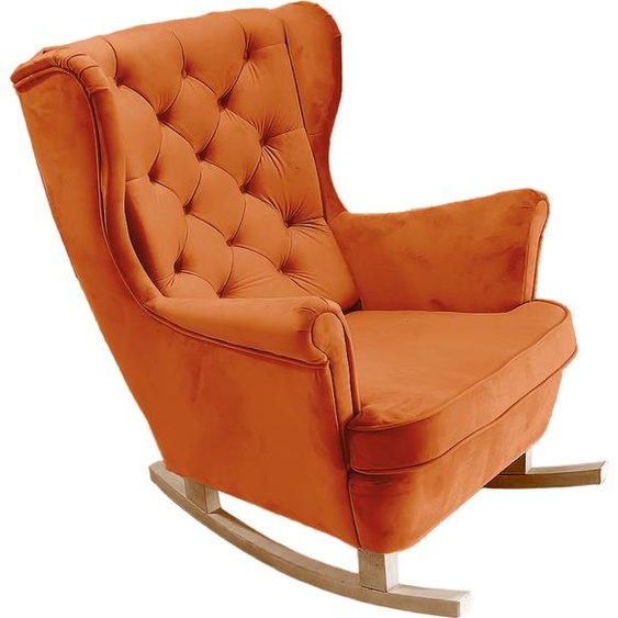 DomoHome Fauteuil de relaxation Fauteuil avec accoudoirs Fauteuil TV Lounge Fauteuil rembourré Fauteuil Couch Fauteuil de salon Fauteuil à oreilles | 102x81x95cm | Orange_29825