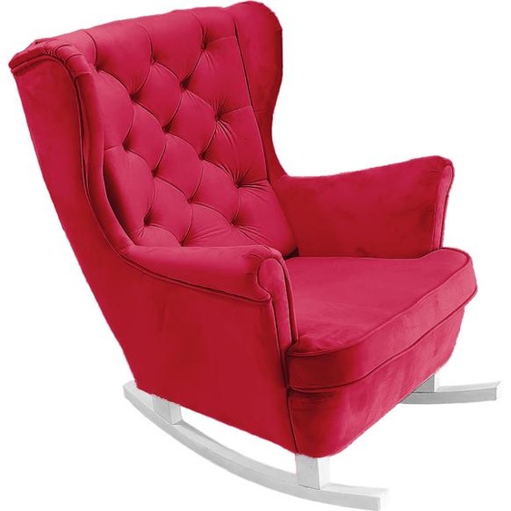 DomoHome Fauteuil de relaxation Fauteuil avec accoudoirs Fauteuil TV Lounge Fauteuil rembourré Fauteuil Couch Fauteuil de salon Fauteuil à oreilles | 102x81x95cm | Red_29837