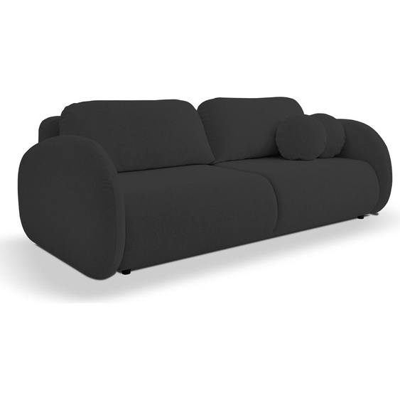 DomoHome LOOP Canapé avec fonction sommeil - Design moderne, Canapé avec coffre de lit et coussins, Design scandinave, Idéal pour un habitat moderne Dimensions : 234x86x112 cm, Couleur : NOIR