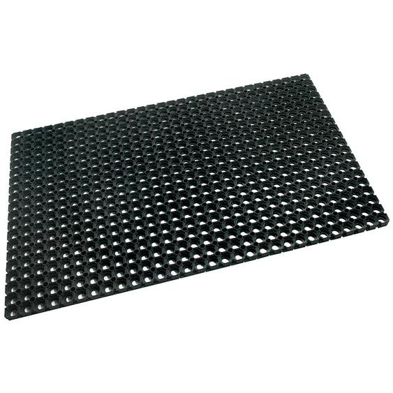Doortex Tapis dextérieur rectangle en caoutchouc 80 x 120 cm - Noir