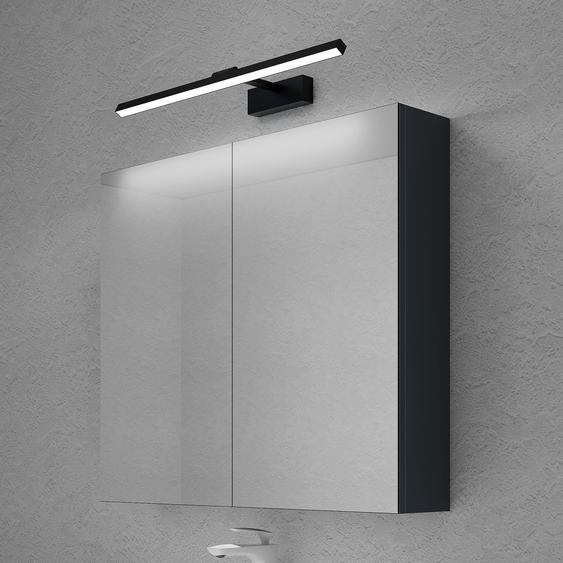 doporro Armoire Murale Salle de Bains avec Miroir Placard de Rangement Étagères Réglable Anthracite Mat en Bois Armoire de Toilette 3 Portes 100x15x70 cm Spiegelschrank 02