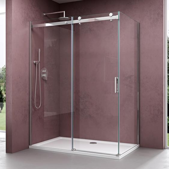 doporro Cabine de Douche 70x150 Paroi de Douche Montage Réversible avec Porte Coulissante Ravenna17 70x150x195cm Verre ESG Transparent 8mm