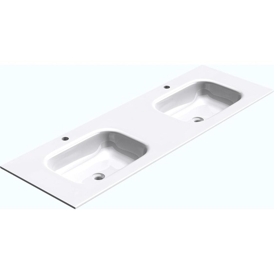 doporro Lavabo vasque blanc 120cm à encastrer lave main rectangulaire Colossum04 120x48x14cm