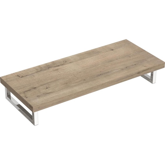 doporro Plan de Vasque en Bois 50x120cm Meuble sous Lavabo Plan Lave Mains avec 2 Supports en Inox