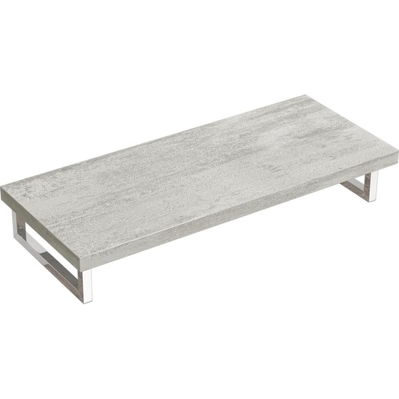 doporro Plan de Vasque Gris Clair 50x120cm Meuble sous Lavabo Plan Lave Mains avec 2 Supports en Inox