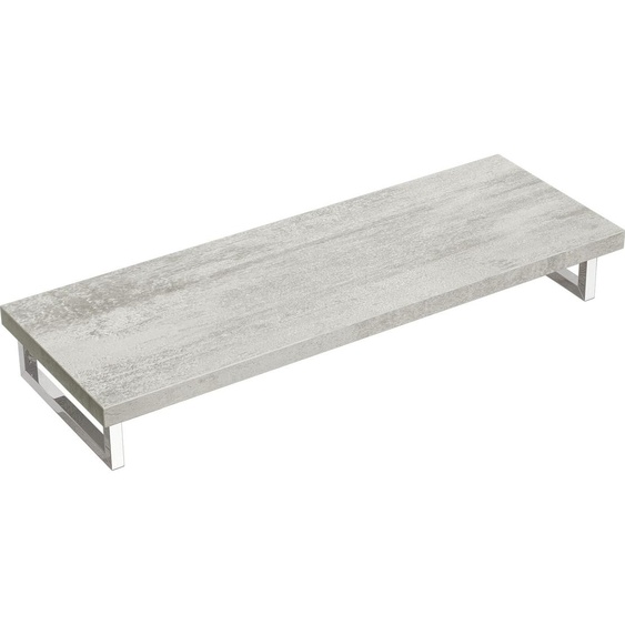 doporro Plan de Vasque Gris Clair 50x140cm Meuble sous Lavabo Plan Lave Mains avec 2 Supports en Inox