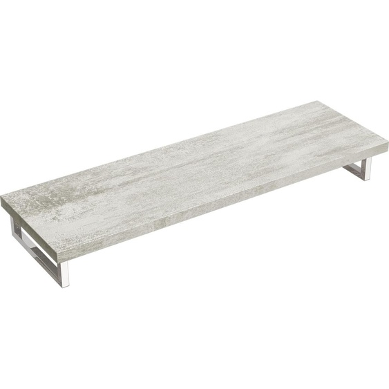 doporro Plan de Vasque Gris Clair 50x160cm Meuble sous Lavabo Plan Lave Mains avec 2 Supports en Inox
