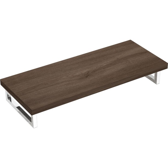 doporro Plan de Vasque Marron 50x120cm Meuble sous Lavabo Plan Lave Mains avec 2 Supports en Inox