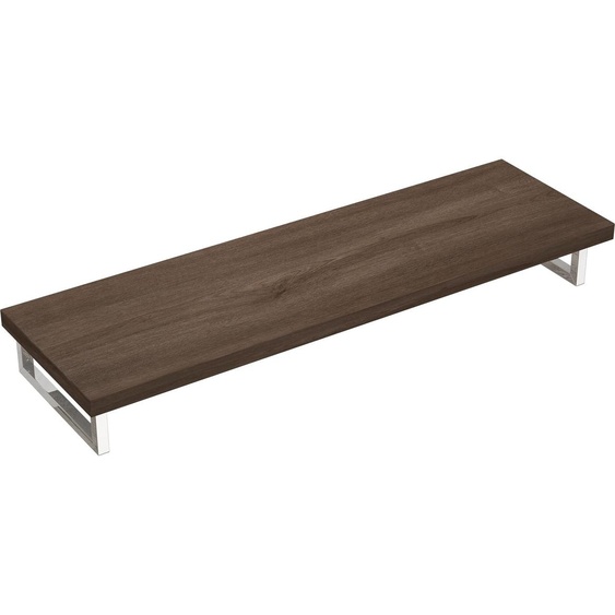 doporro Plan de Vasque Marron 50x160cm Meuble sous Lavabo Plan Lave Mains avec 2 Supports en Inox