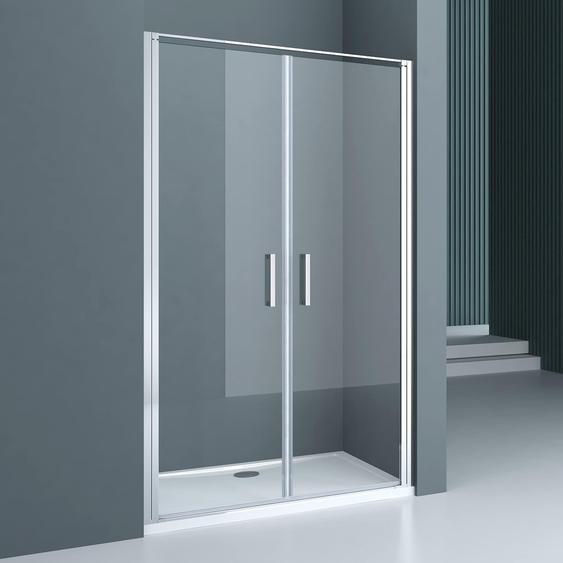 doporro Porte de Douche Pivotante 120x195cm pour Niche Paroi de Douche Transparente Verre de 8mm avec Revêtement Anti-calaire Teramo66K